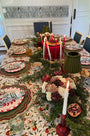 The Camellia Table Cloth with the Camellia Napkin Set in Camellia Ivory.