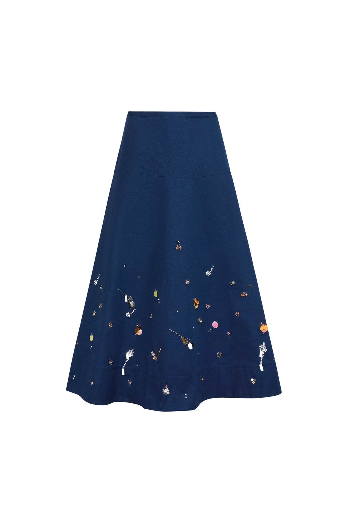 The Ida Skirt in Atelier Splatter Navy. 