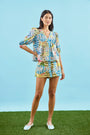 The Irene Top in Morning Glory paired with matching Ashton Short on model