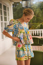 The Irene Top in Morning Glory paired with matching Ashton Short on model