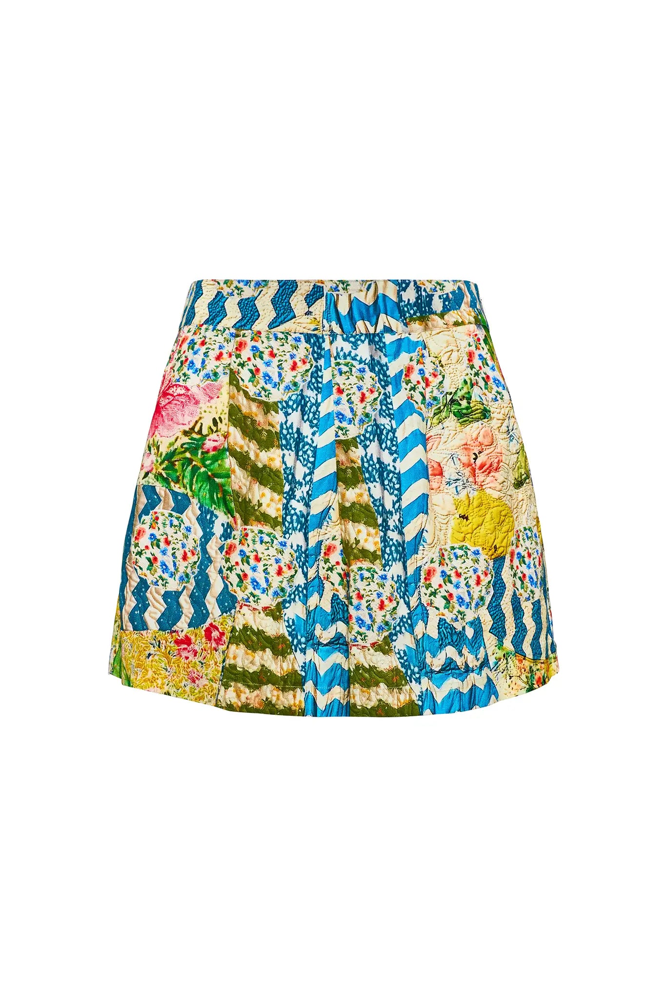 Close up of the Ashton Shorts in Morning Glory print