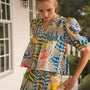 The Irene Top in Morning Glory paired with matching Ashton Short on model
