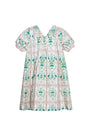 Kids Jenkins Dress, puff sleeve dress, in Pink Trellis.