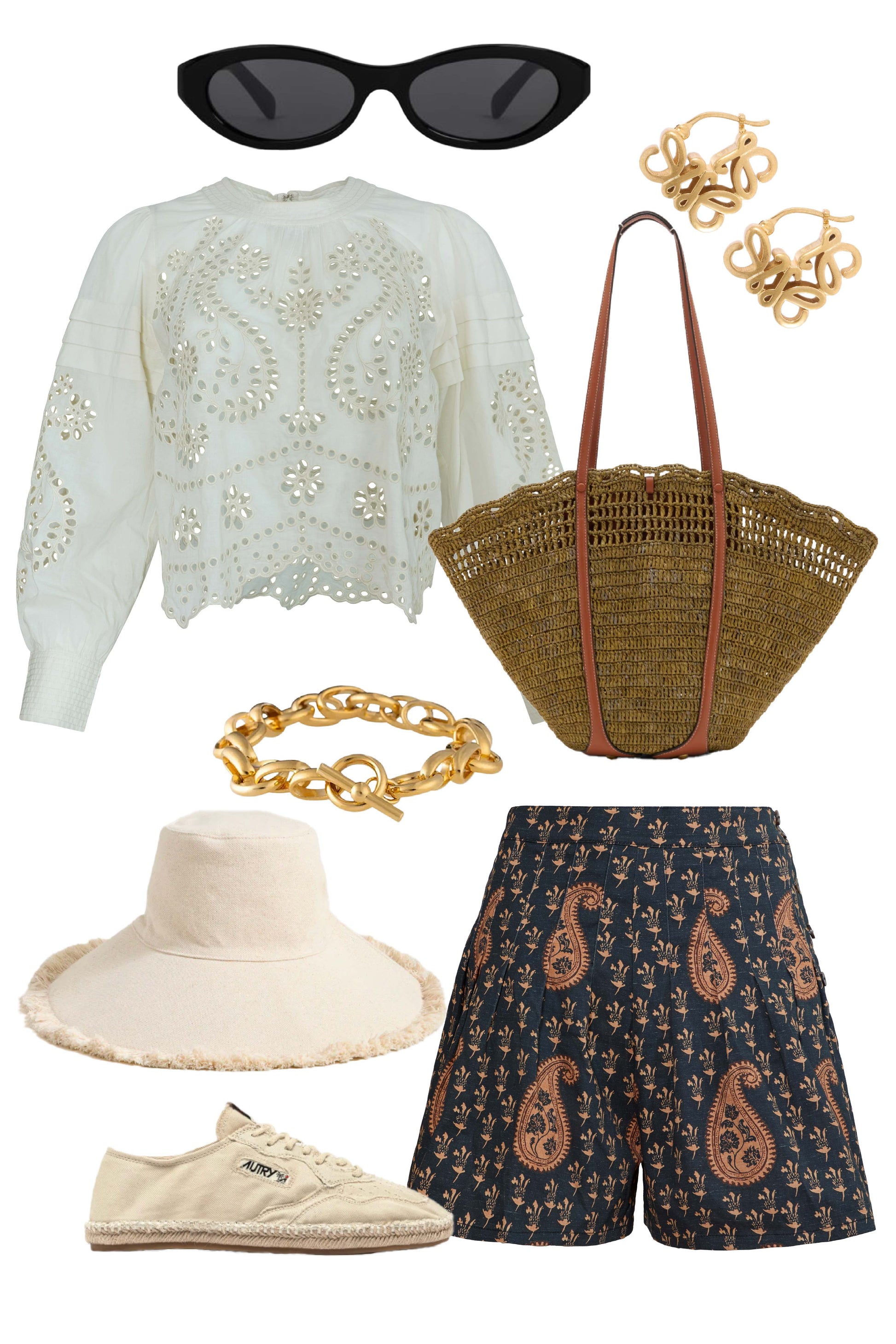 Jennifer Top in Ivory styled with the Willa Shorts in Glen Paisley.