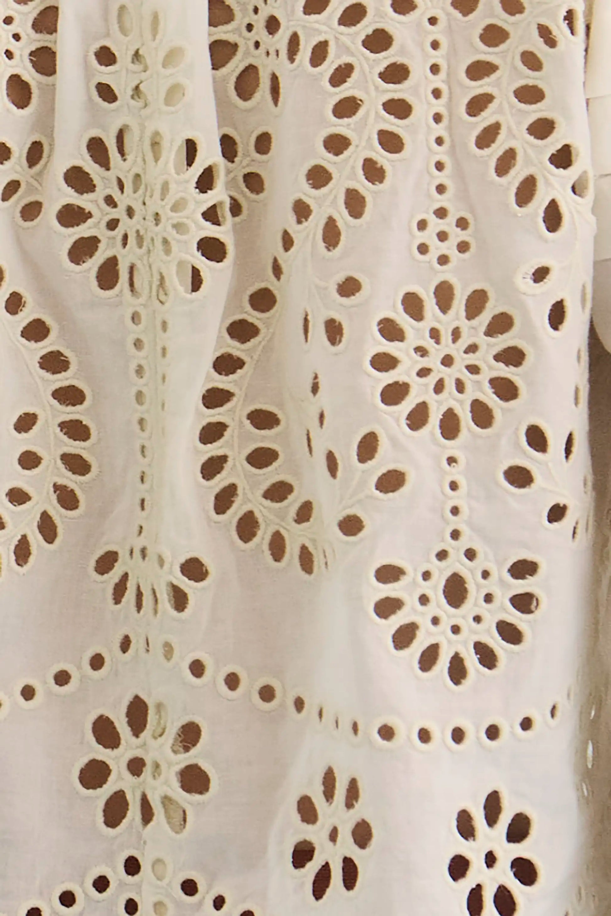Close up of the Jennifer Top in Ivory. 