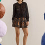 The Jennifer Top in Onyx paired with the Willa Short in Glen Paisley. 