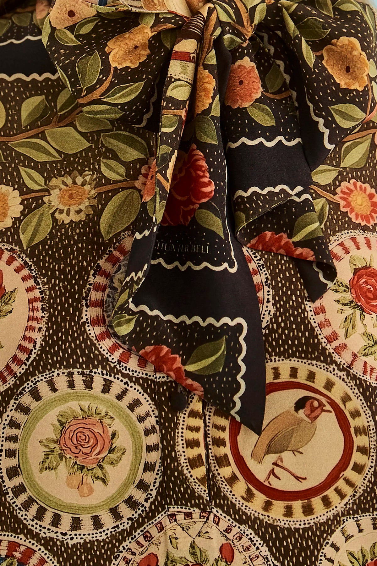 Close up of the The Jonas Dress in Found Heirloom. 