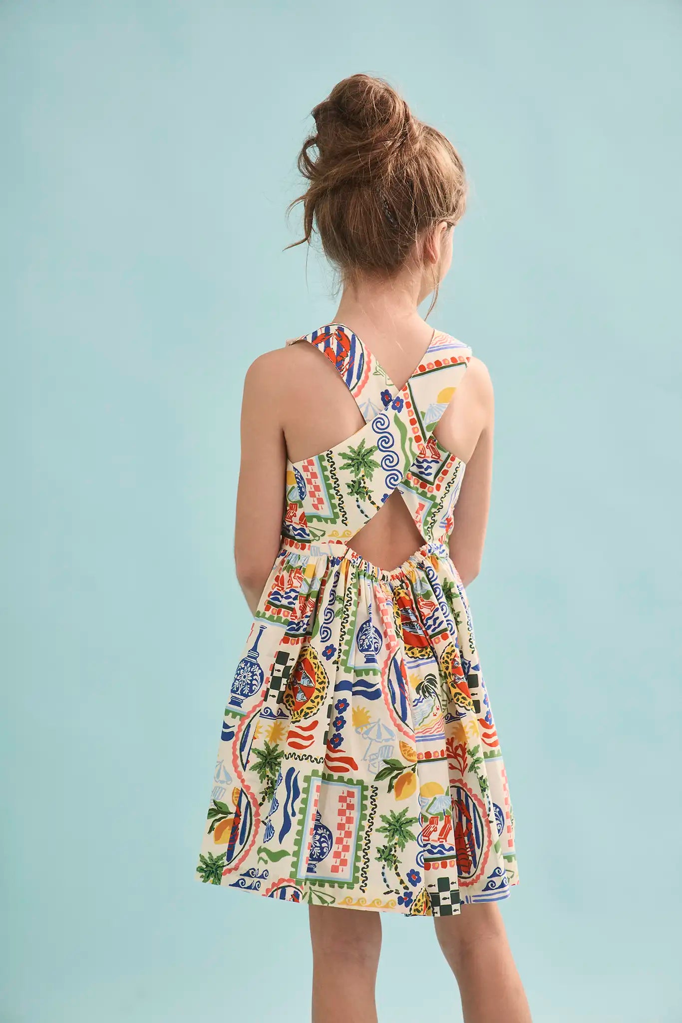 The kids June Dress in Coastal Conversation 