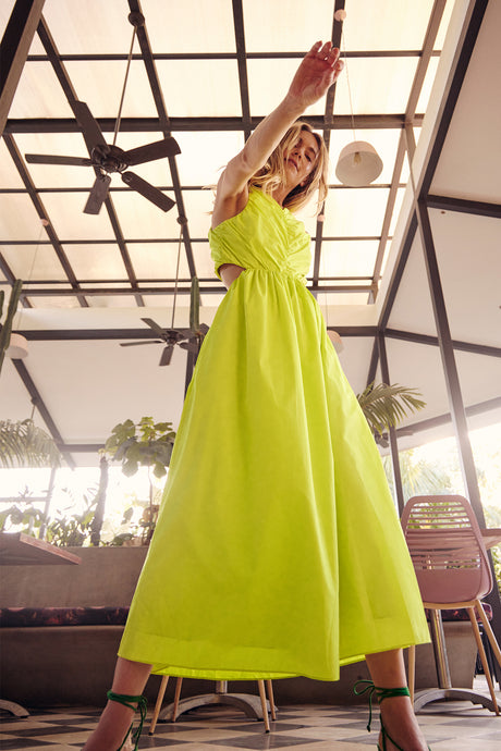 Lime Green Taffeta Dress