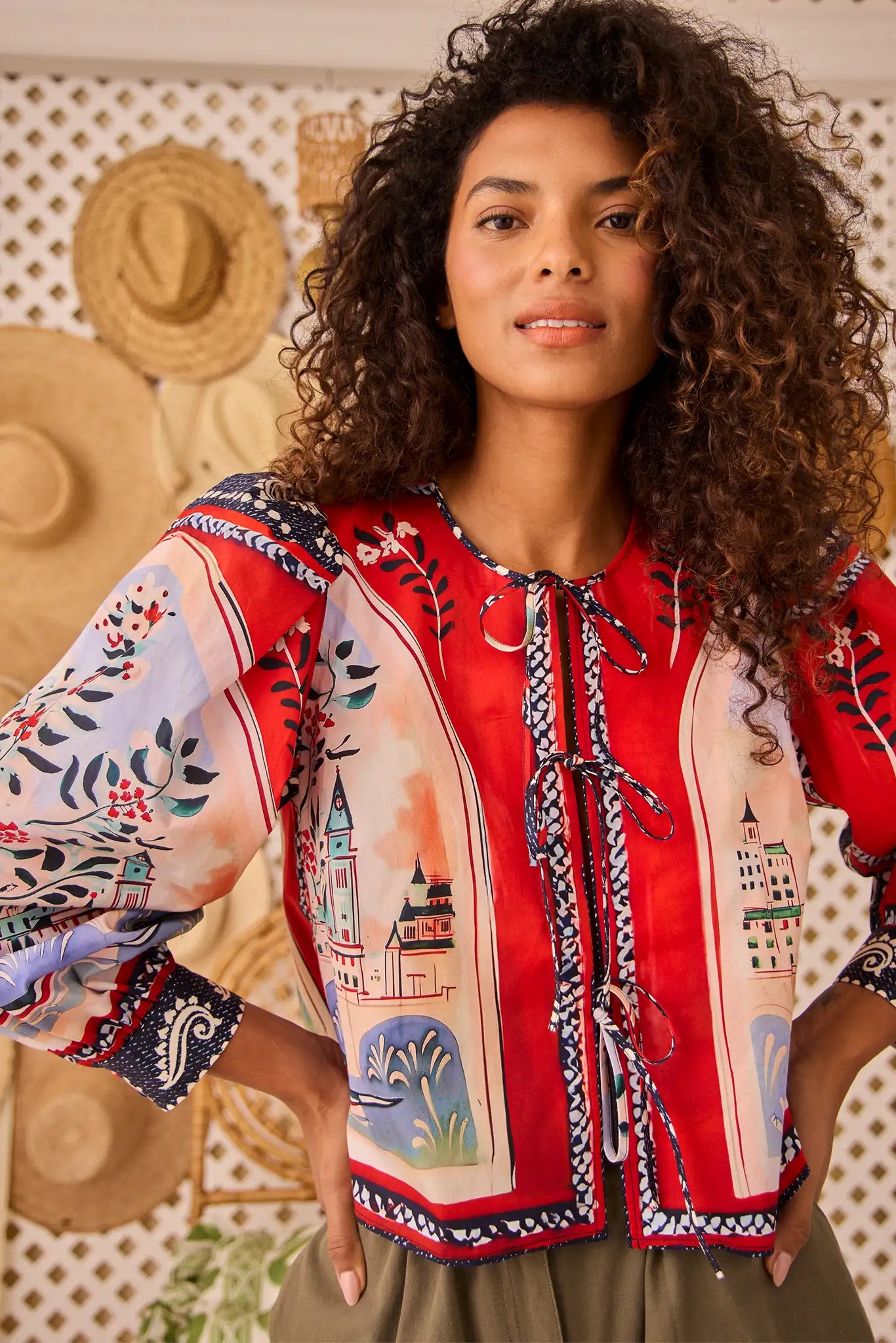 Katie - Katieのhattie puff blouse Katie Top | Tie Front Puff Sleeve Top | Hunter Bell