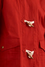 Close up of the Keegan Toggle Jacket in Fireside. 