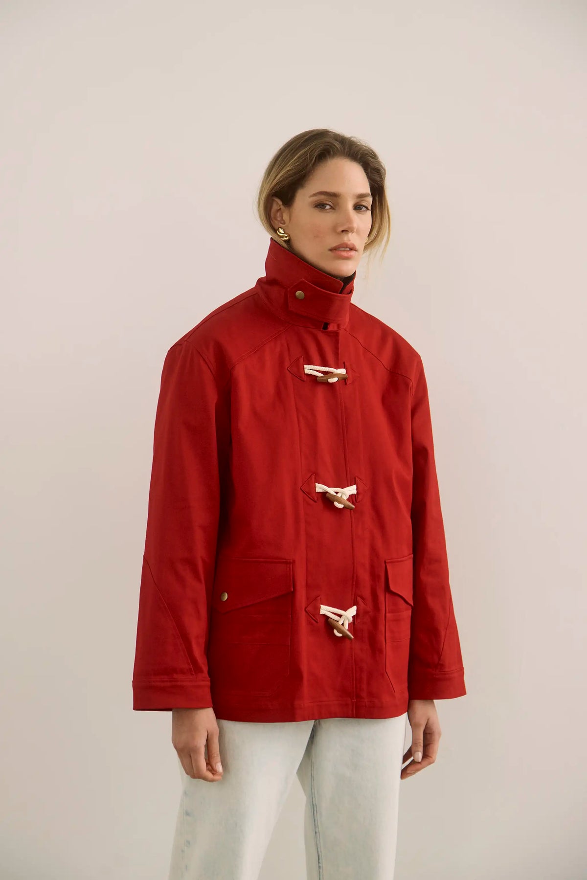 The Keegan Toggle Jacket in Fireside paired with the Wray Pant.