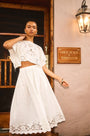 The Keira Top in White paired with matching Tatum Skirt.