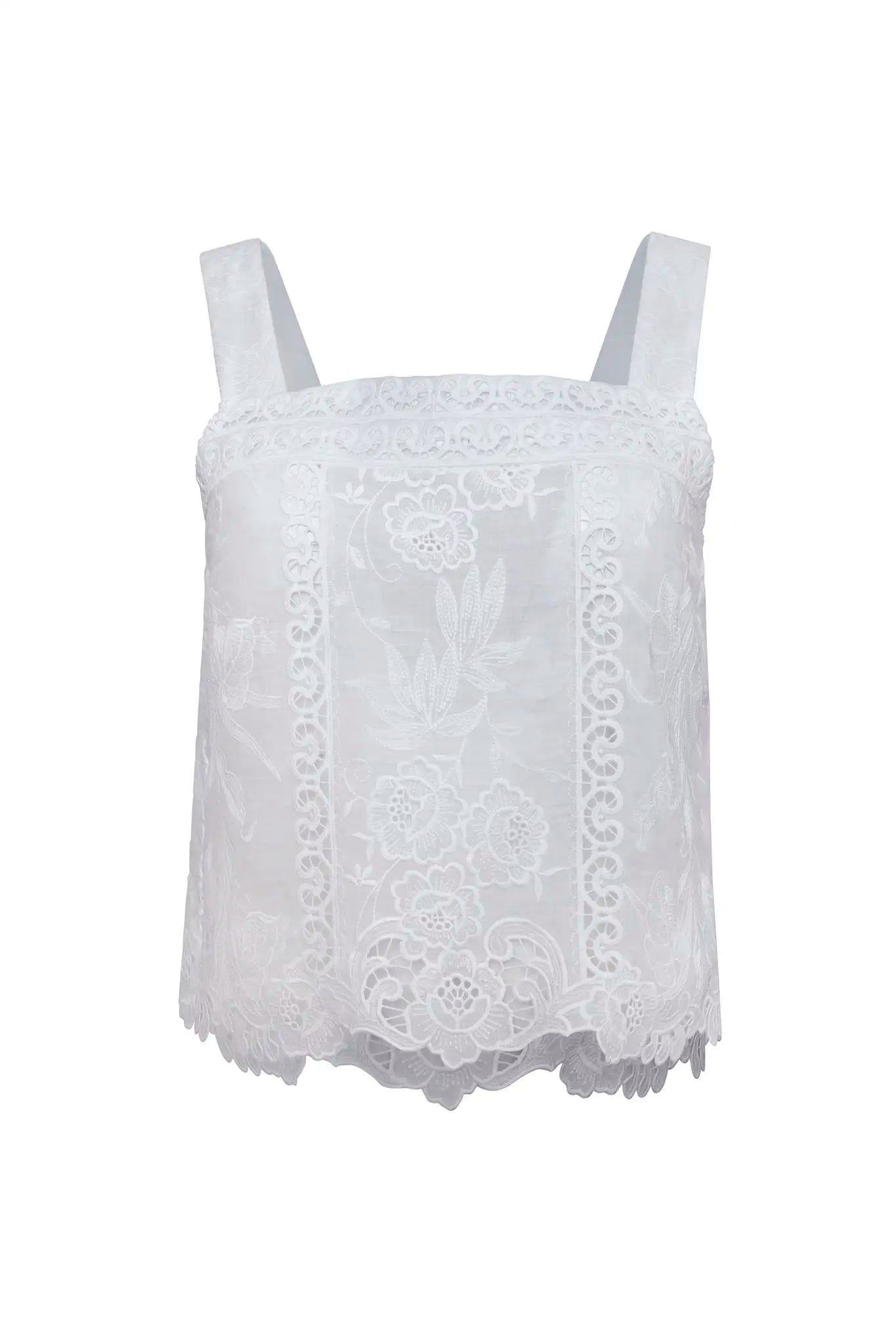 The Kelsey Top in white lace. 