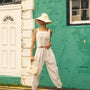 The Calloway Pant in White paired with matching Kelsey Top.