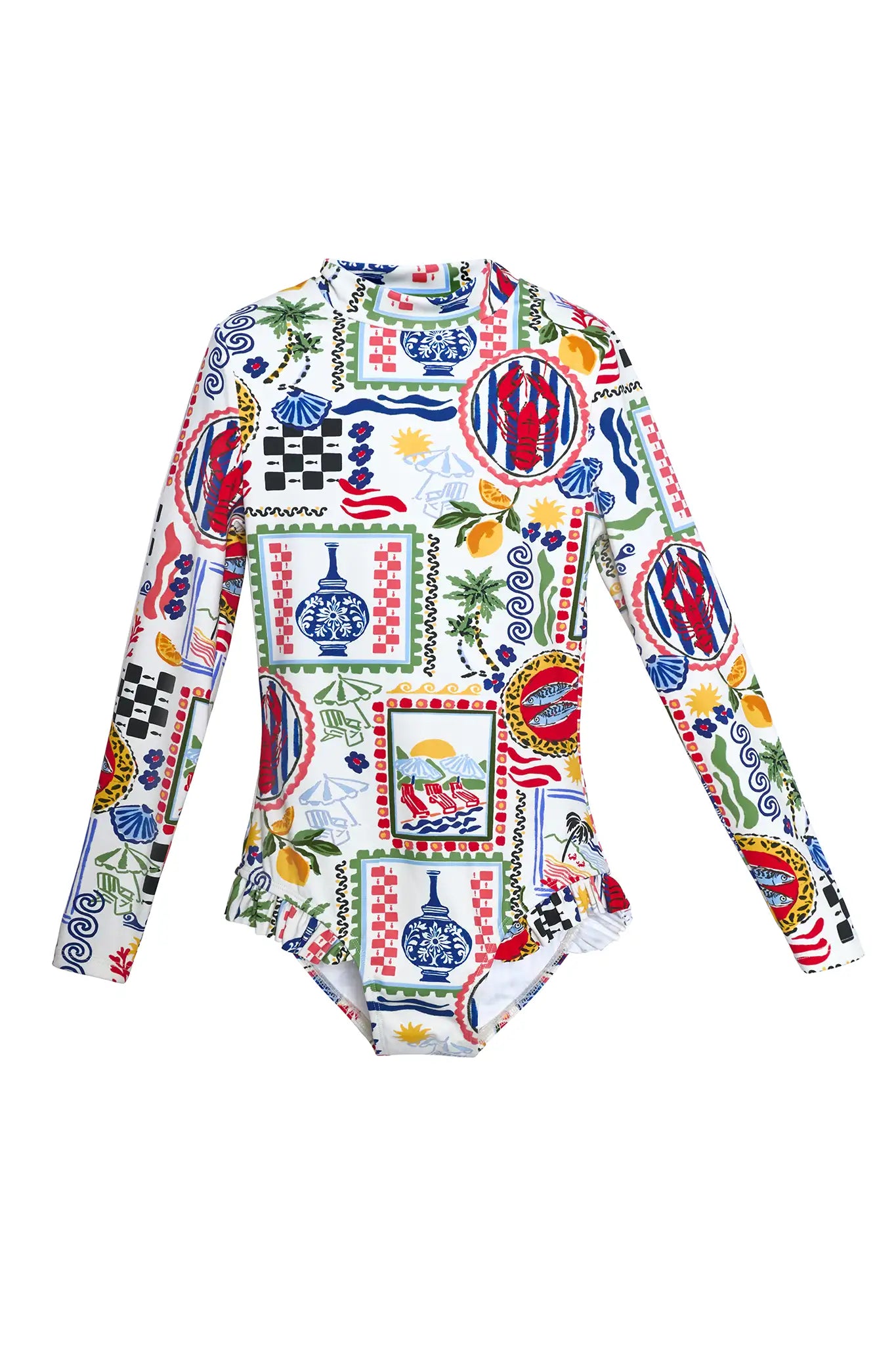 The Kids Rashguard in Coastal Conversation, longsleeve
