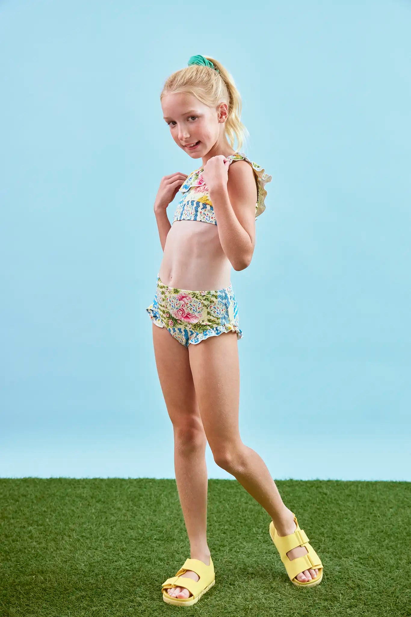 The Kids two-piece swim set in morning glory