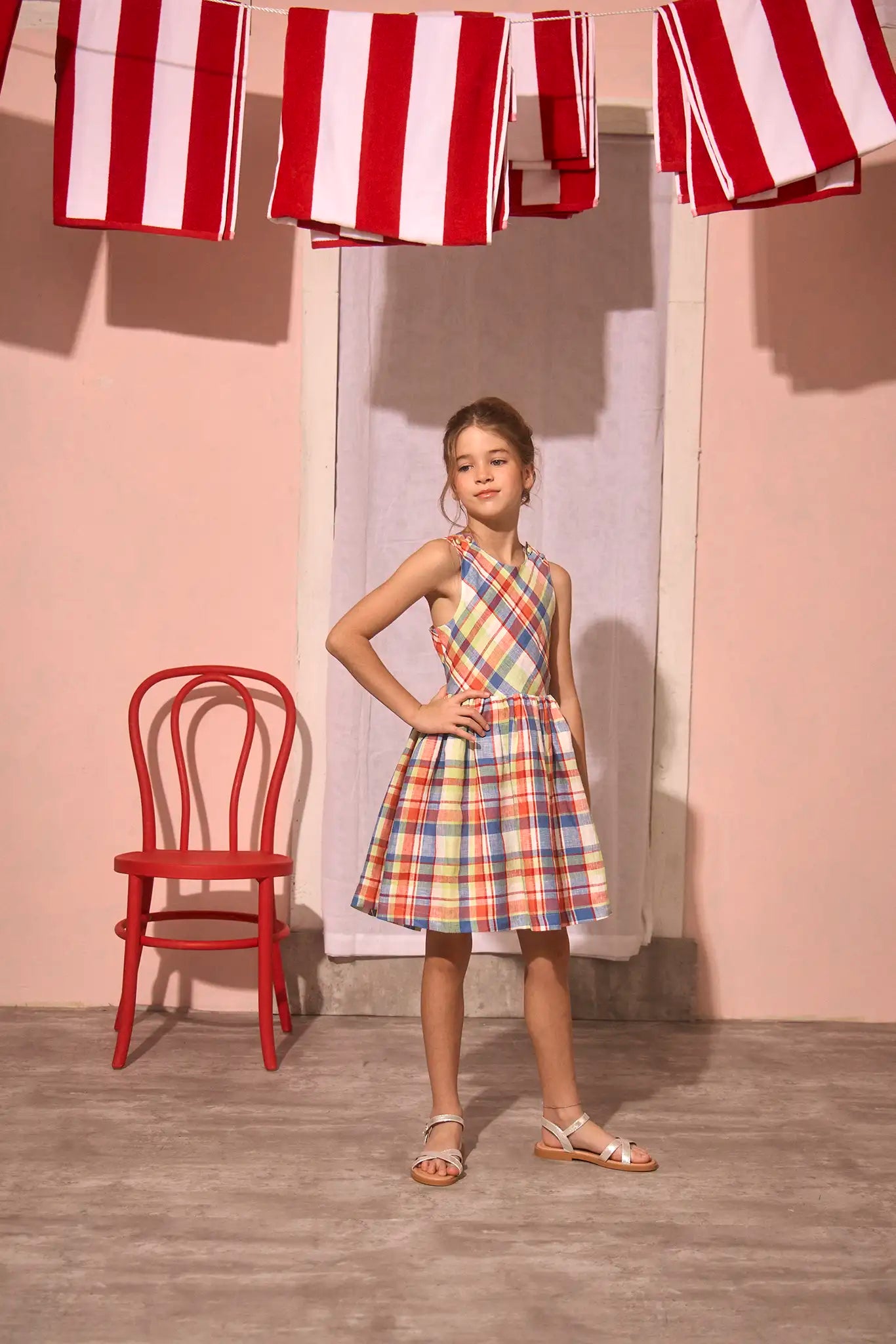 The Kids June Dress in Harbor Club Madras.