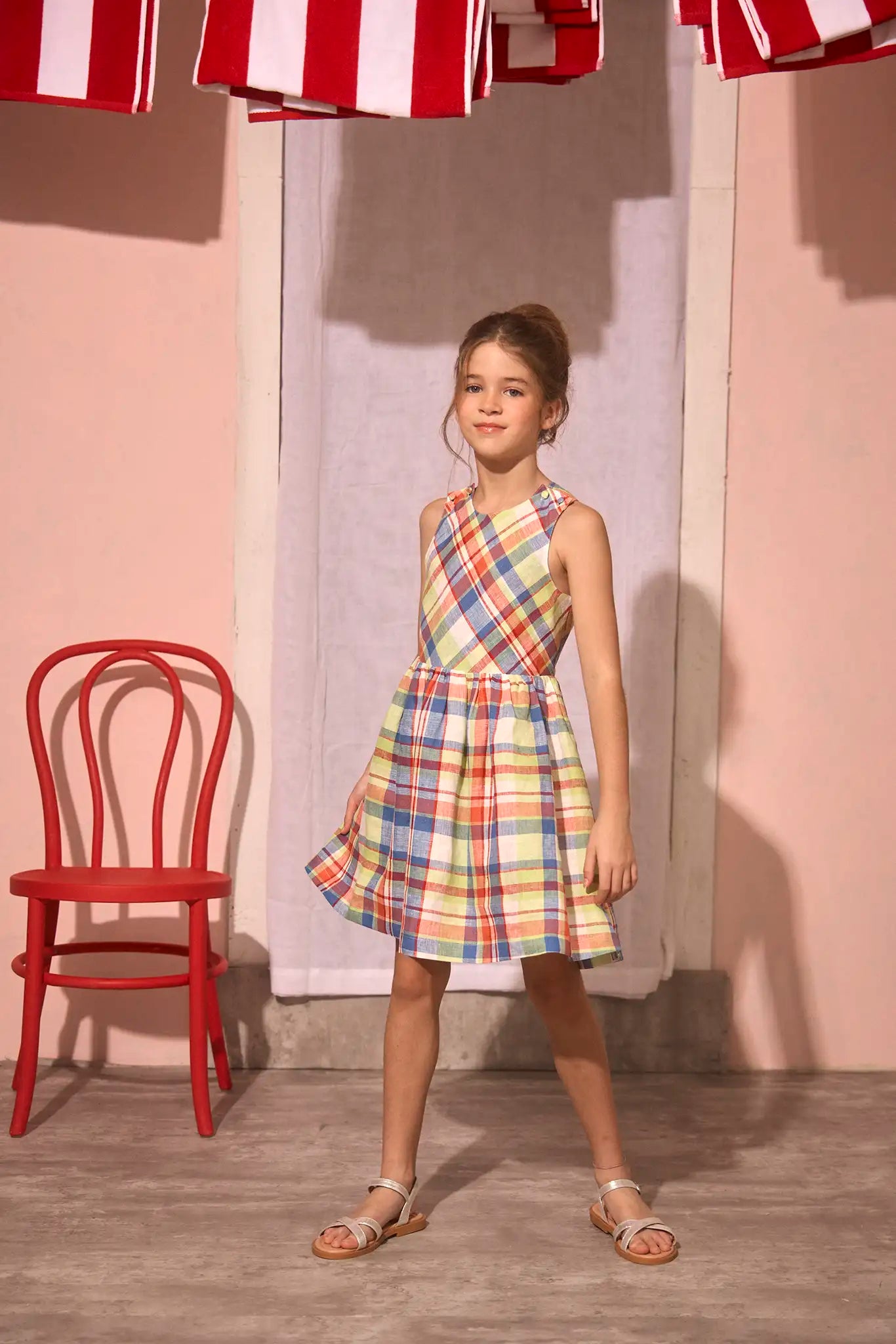 The Kids June Dress in Harbor Club Madras.