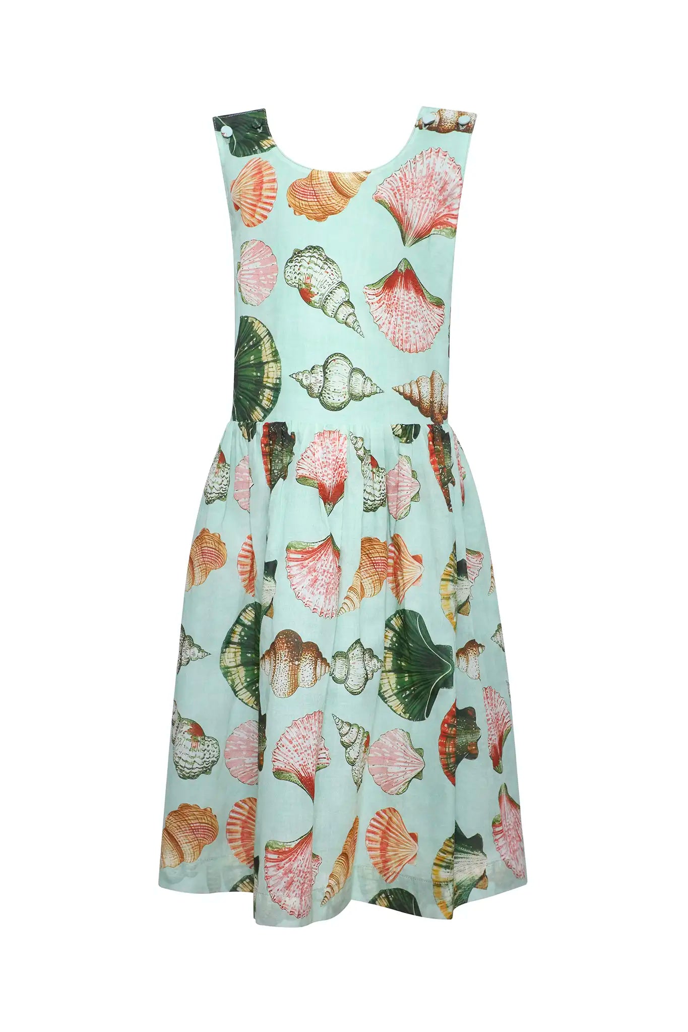 The Kids June Dress in Somers Shell Mint.