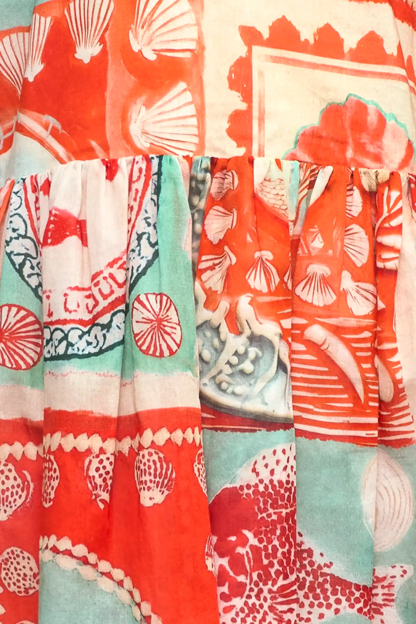 Close up of The Kids Piper Dress in Lost at Sea print. 