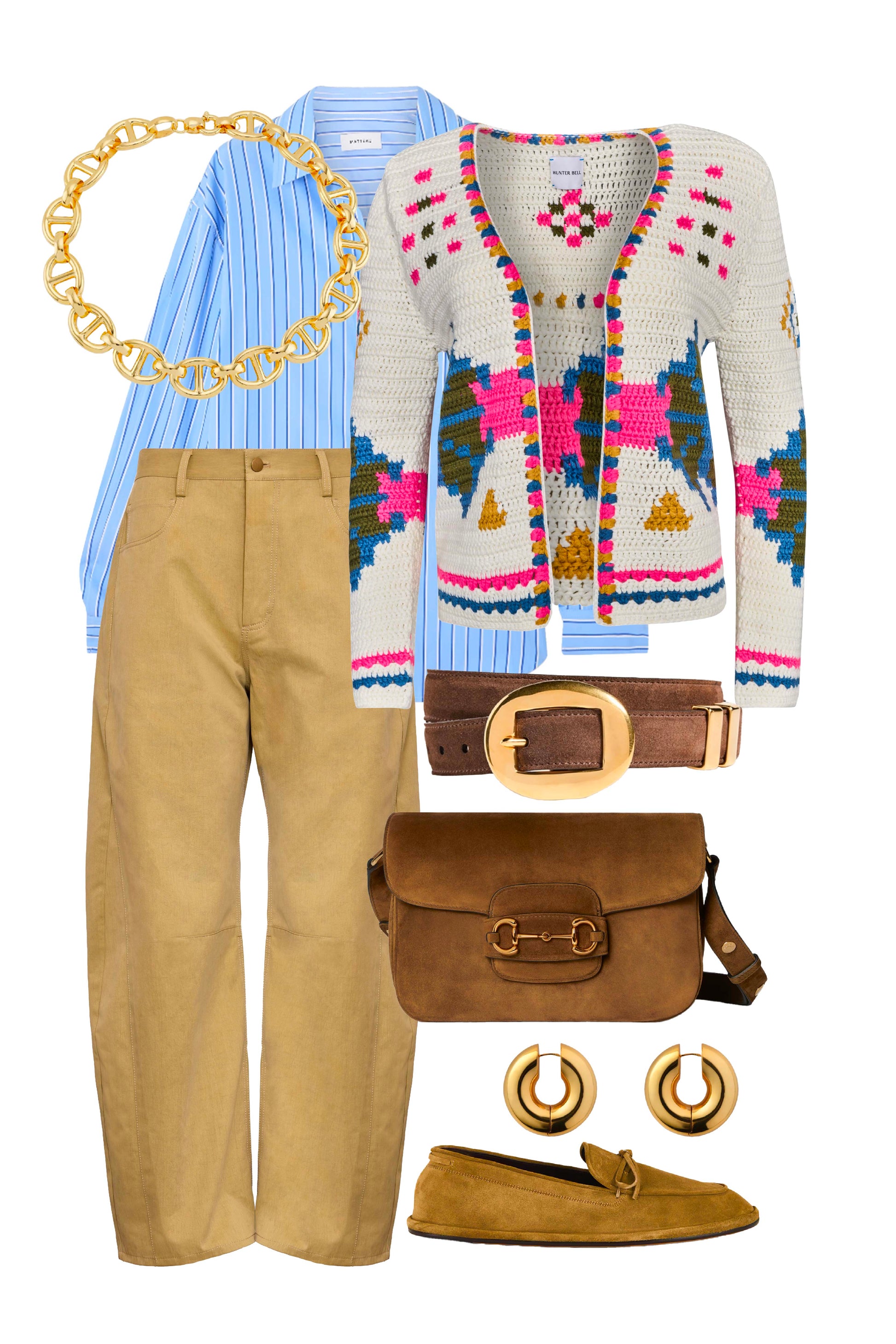 Pink Multi hand-crocheted cardigan, long sleeves, and easy open front.