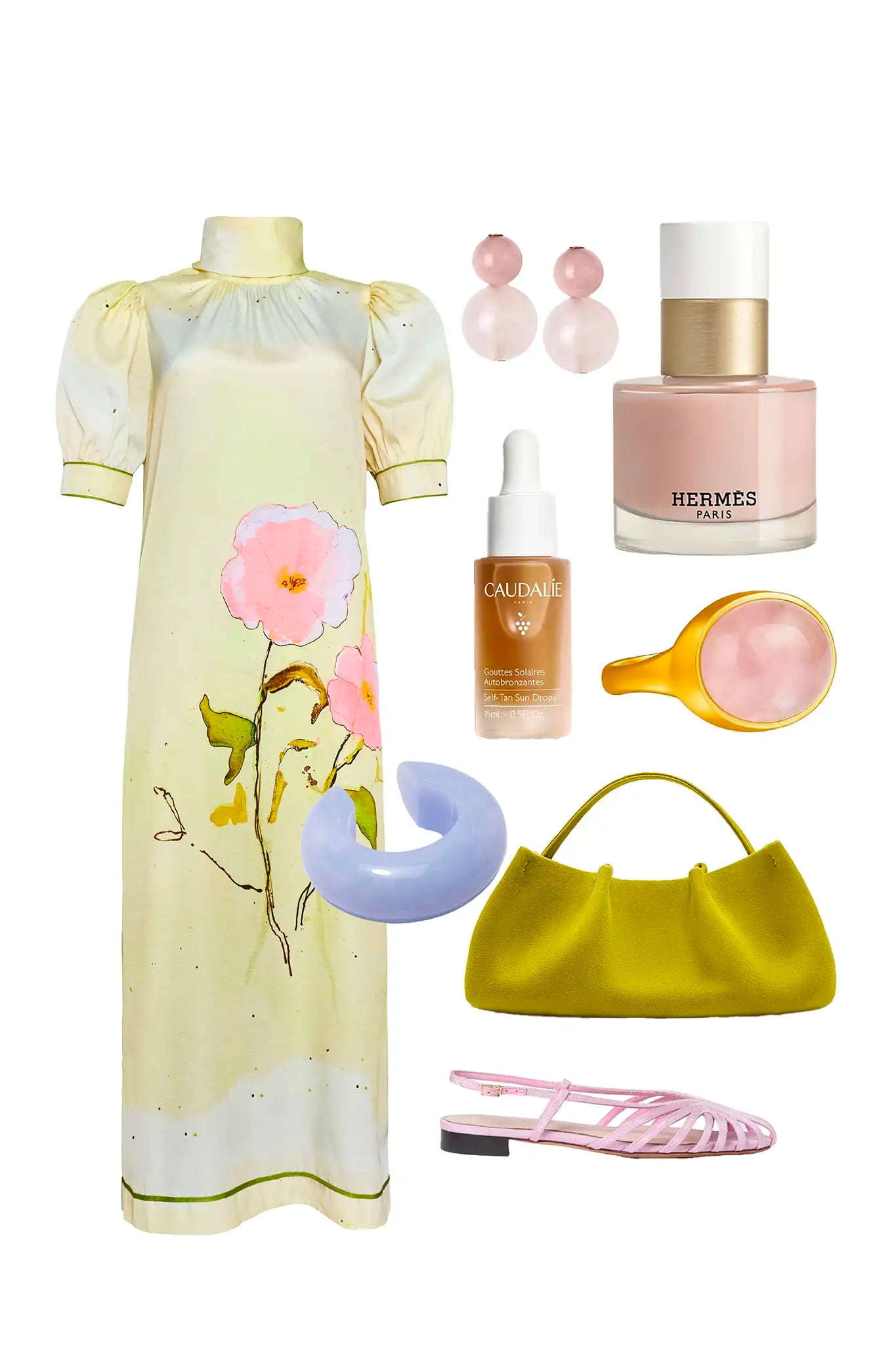 The Langley Dress, mock neck dress, in Quiet Bloom styled.