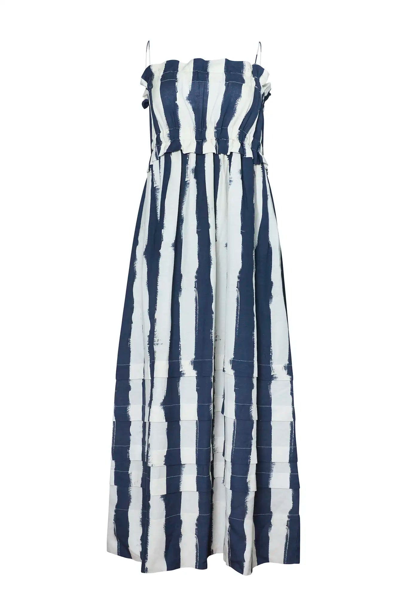 The Larkin Dress in Lighthouse Stripe Navy.