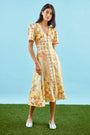 The Larson Dress, A-line midi dress, in Still Life Symphony.