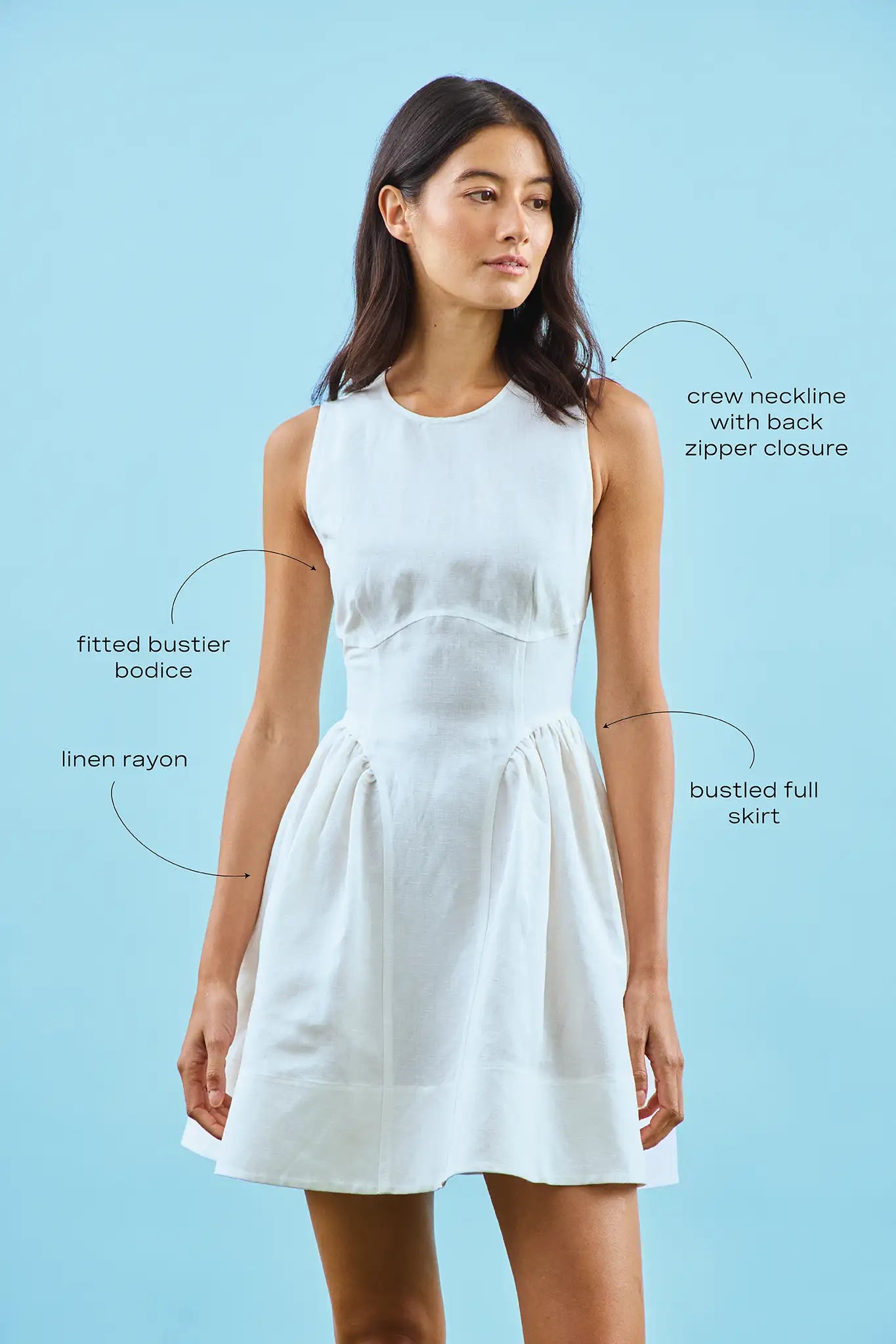 Layne Dress | White Linen Sleeveless Dress