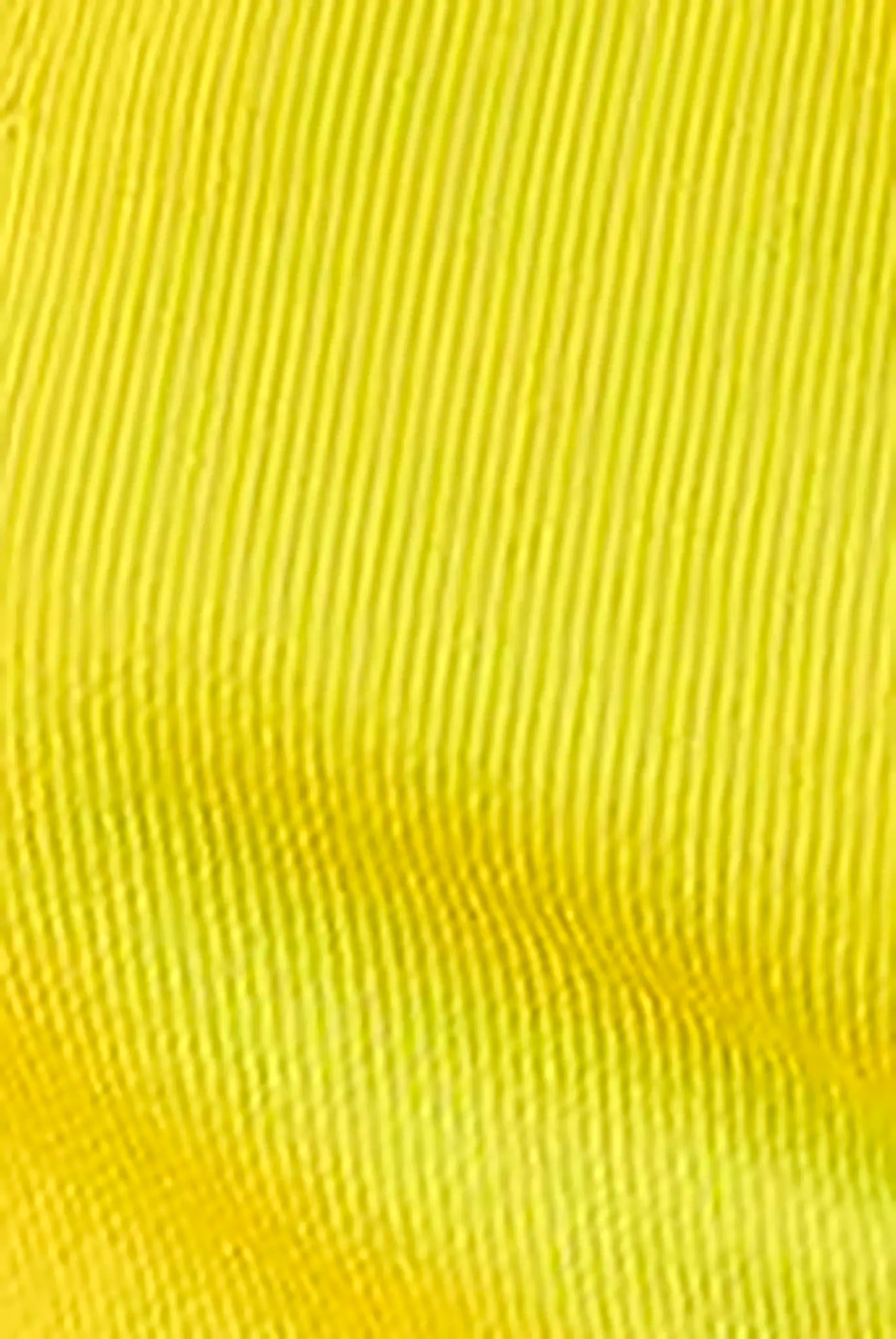 A fitted sweater-knit tee in vibrant neon yellow with a classic crew neckline and short sleeves.