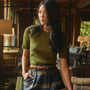 The Lee Top in pine grove paired with the York Trouser in Stirling Plaid. 