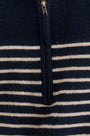Close up of the Lewis Pullover in Midnight Blue.