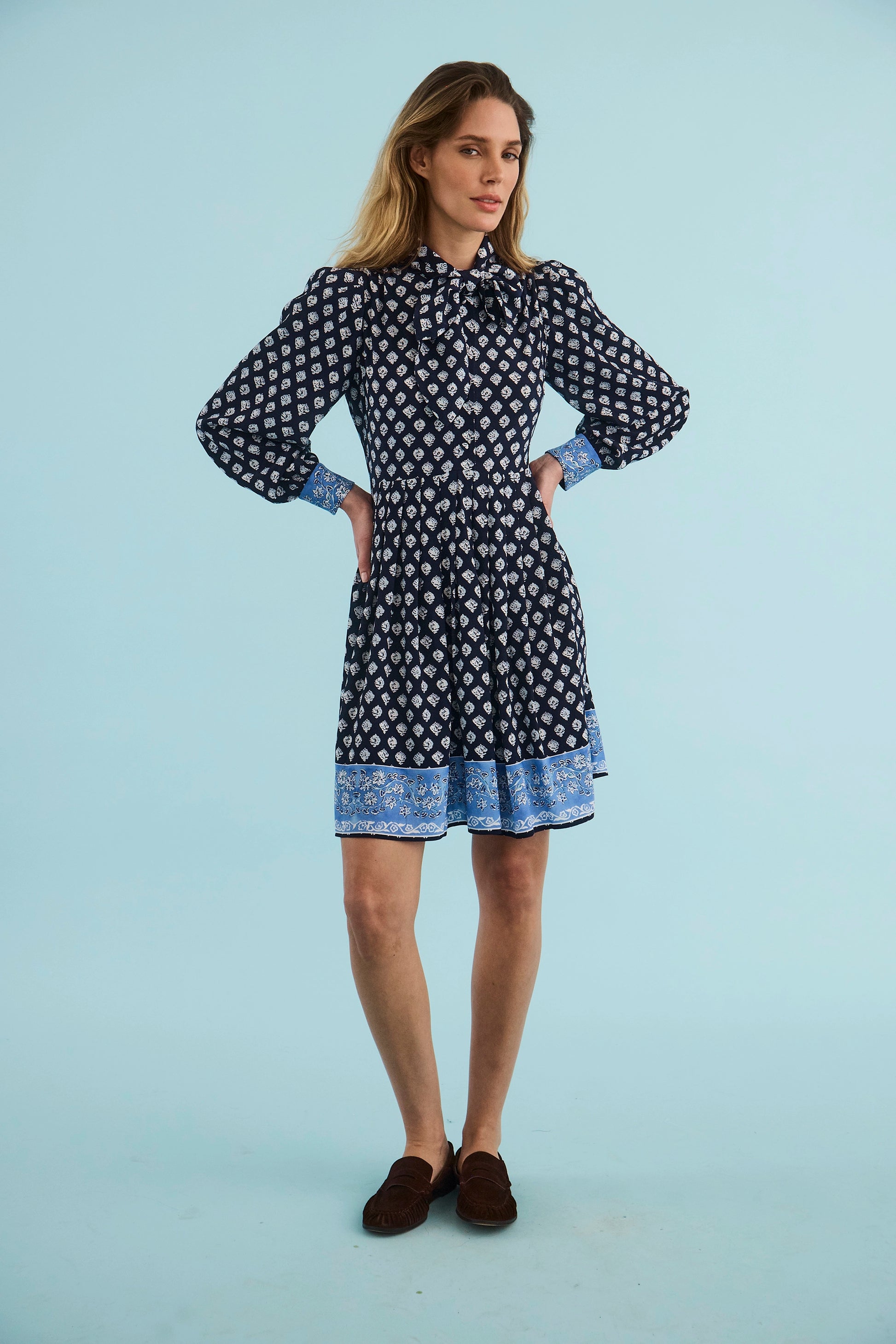 The Lila Dress in Thistle & Vine Blue. 