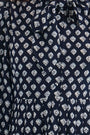 Close up of the Lila Dress in Thistle & Vine Blue. 