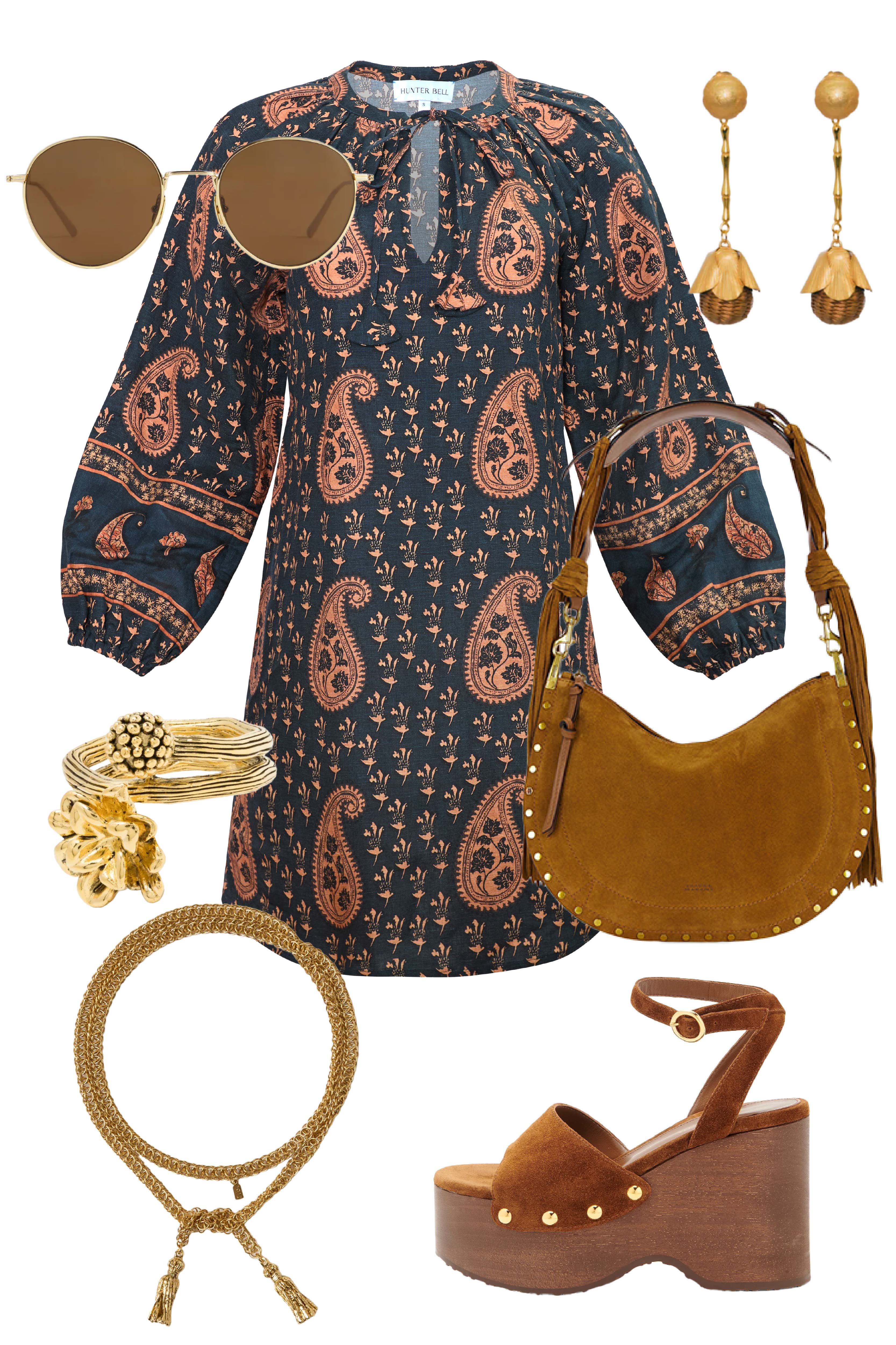 Lisette Dress | Paisley Long Sleeve Dress | Hunter Bell