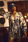 The Lisette Dress in Bermuda Toile.