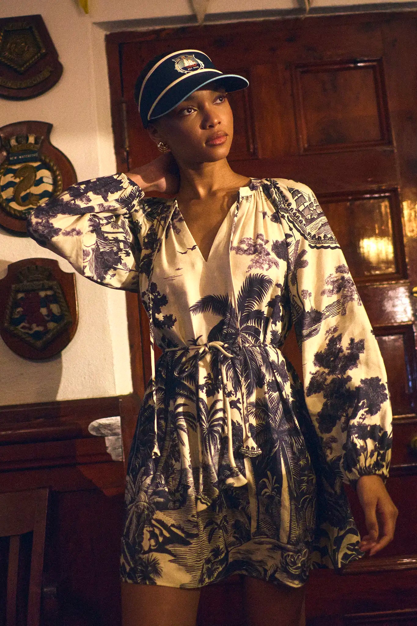 The Lisette Dress in Bermuda Toile.