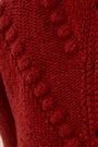 Close up of the Bobble Sweater in Maroon.