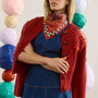 The Bobble Sweater in Maroon paired with Loving Dress in Blue Ridge Denim and scarf. 
