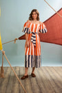 The Lucy Dress in Lighthouse Stripe Red.