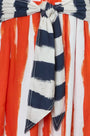 Close up of the Lucy Dress in Lighthouse Stripe Red.
