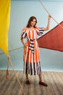 The Lucy Dress in Lighthouse Stripe Red.