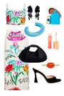 White crop top with colorful flowers printed with thin adjustable straps