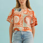 The Maeve Top in lost at sea paired with denim.