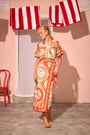 The Maeve Top in Lost at Sea print paired with matching Paloma Wrap Skirt in Lost at Sea print. 