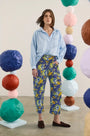 The Evangeline Shirt in Oxford Blue paired with the Mallory Jean in Primrose.