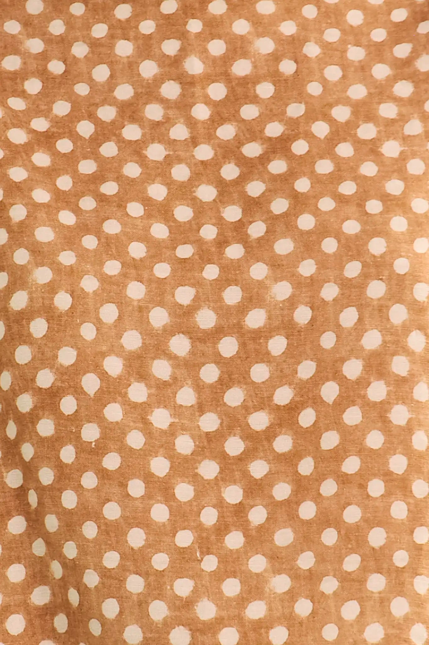 Close up of The Cunningham pant in Coconut Sand Dot.