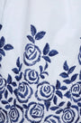Close up of the Whisper Pant in White Rose Fence. 