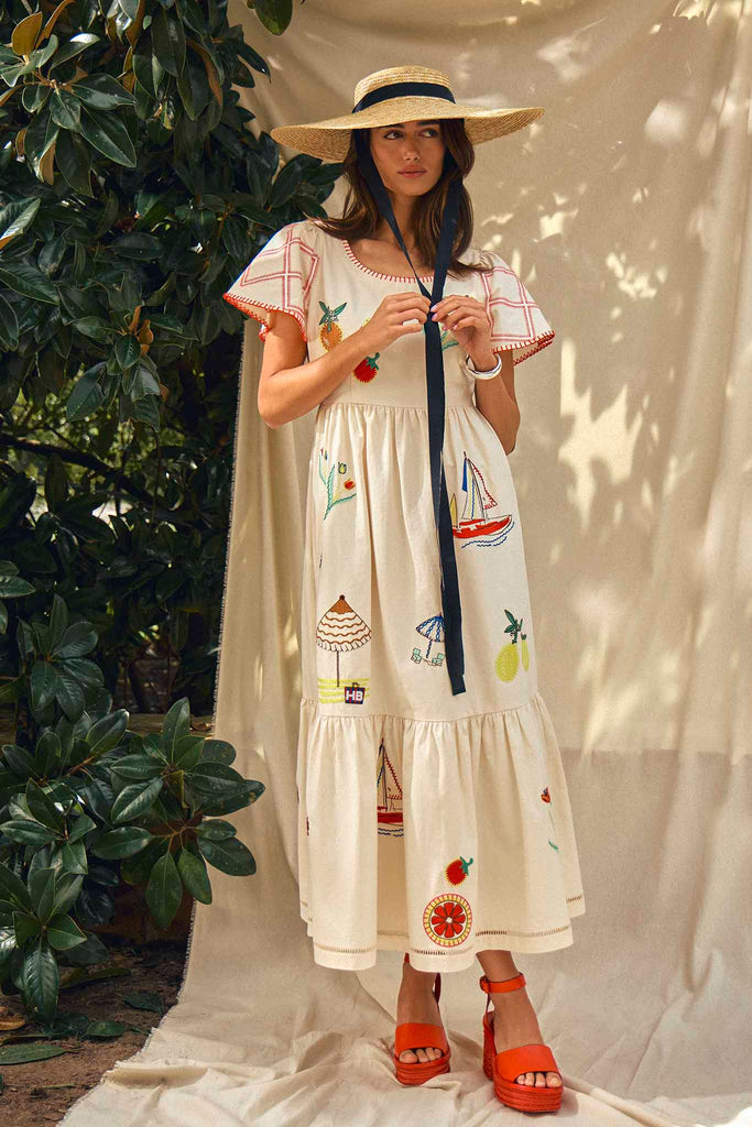 Marley Dress | Embroidered Midi Dress | Hunter Bell – HUNTER BELL